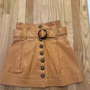 Sezane Tan Buttoned Mini Skirt with Belt